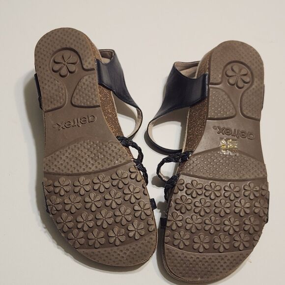 Aetrex Jillian Hook And Loop Dark Navy Blue cork Comfort Sandals Sz EU 39.5 US 9 - Picture 5 of 8